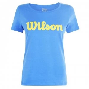 Wilson Script T Shirt Ladies - Blue