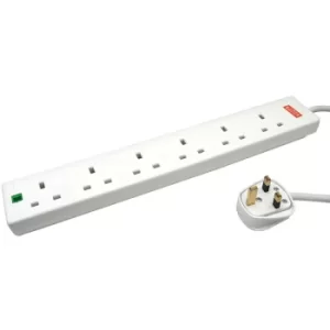 6 Way Surge Protection Mains Extension Lead 2M