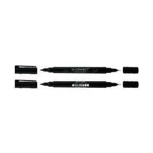 Q-Connect Dual Tip Marker Pen Black Pack of 10 96082000 KF11343