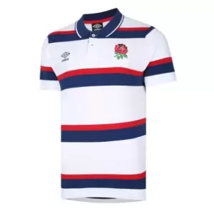 Umbro England Rugby Pique Polo Shirt Mens - White