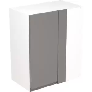 Kitchen Kit Flatpack J-Pull Kitchen Cabinet Wall Blind Corner Unit Super Gloss 600mm in Dust Grey MFC