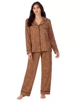 DKNY Cosy Printed Pyjama Set - Natural Animal, Multi, Size XS, Women