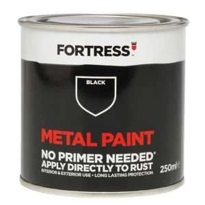 Fortress Black Gloss Metal Paint 250ml