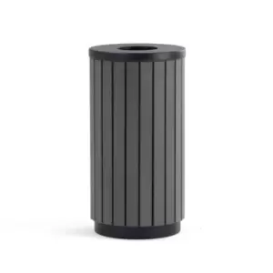 42L Outdoor Waste Bin with Open Top - Wood Effect Finish