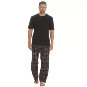 Embargo Mens Jersey Short Sleeve Pyjama Set (L) (Black/Red)