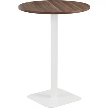 800MM Circular High Contract Table - White/Dark Walnut