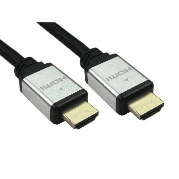 Cables Direct 2m HDMI v2.1 Certified Video Cable, Silver Connector