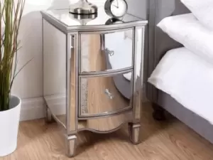 Birlea Elysee 2 Drawer Mirrored Bedside Cabinet Assembled