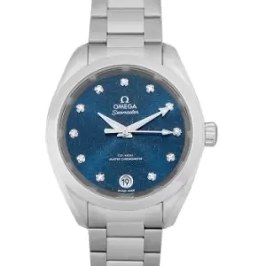 Seamaster Aqua Terra 150M Co-Axial Master Chronometer 34mm Automatic Blue Dial Diamonds Ladies Watch