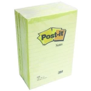 Post-it Notes XXL 101 x 152mm Lined Canary Yellow Pack of 6 660