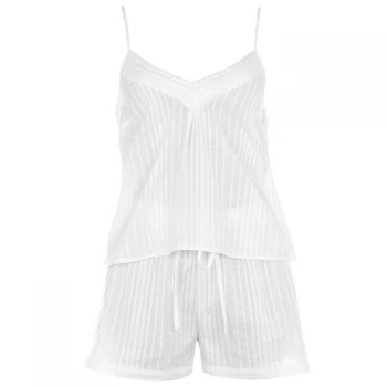 Figleaves Cotton Cami Pyjama Set - White