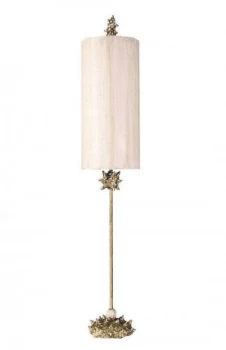1 Light Floor Lamp Silver Leaf, E27