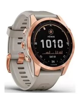 Garmin Fenix 7S Solar Multisport Gps Watch, Rose Gold With Light Sand Band