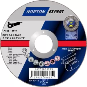 Norton Flat Metal Slitting Disc 230 x 1.9 x 22.2mm Steel