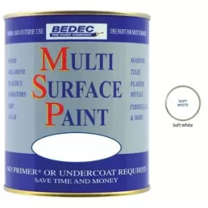 Bedec - Multi Surface Paint - Satin - Soft White - 750ml - Soft White