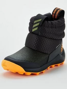 adidas Childrens Rapidasnow Snow Boots - Grey/Orange, Grey/Orange, Size 11