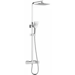 Craze Thermostatic Bar Mixer Shower with Shower Rigid Riser Kit and Fixed Head - Chrome - Bristan