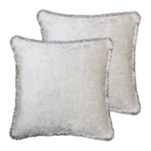 Paoletti Astbury Twin Pack Polyester Filled Cushions Natural