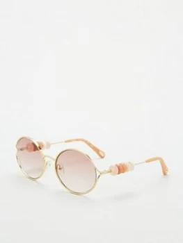 Chloe Round Sunglasses - Gold