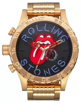 Nixon A1355-513-00 Rolling Stones 51-30 Gold/Neon Font Watch