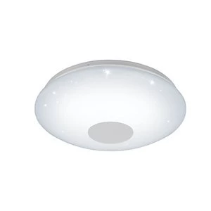 Eglo Voltago 2 LED White Crystal Effect Round Flush Ceiling Light - 20W