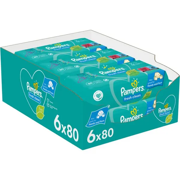 Pampers Fresh Clean 6x80 Wet Wipes