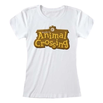 Animal Crossing - 3D Logo Womens X-Large T-Shirt - White