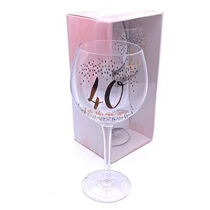 Luxe Birthday Gin Glass with Rose Gold Foil - 40