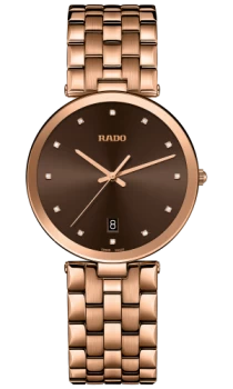 RADO Florence Diamonds Quartz Rose Gold PVD Plated Brown Watch