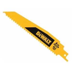 DEWALT Bi-Metal Wood Demolition Reciprocating Blade 152mm x 6 TPI (Pack 5)