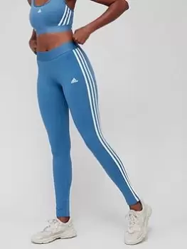 adidas Essentials 3 Stripes Leggings - Blue Size S, Women