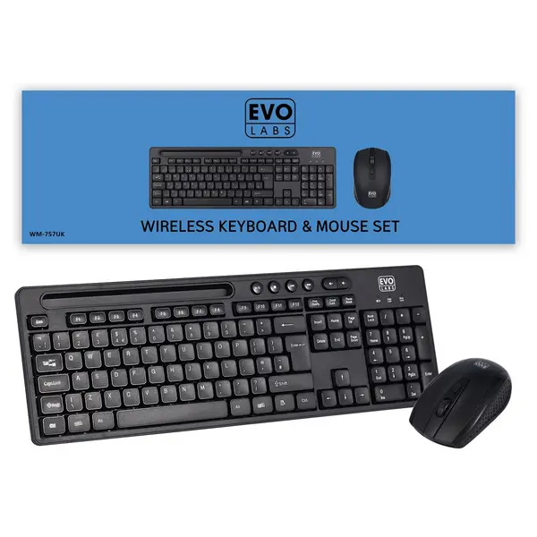 Evo Labs Evo Labs WM-757UK Wireless Keyboard and Mouse Combo Set KEEVO-WM757UK
