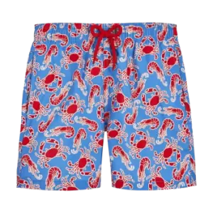 Boys Ultra-light And Packable Swim Shorts Crabs & Shrimps - Jihin - Blue - Size 10 - Vilebrequin