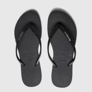 Havaianas Slim Sparkle Sandals In Black