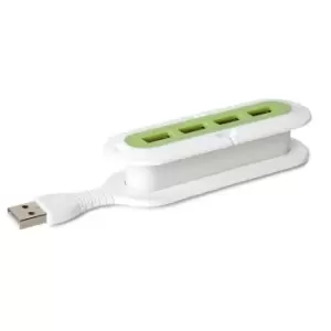 Quirky Contort Flexible USB Hub - Green/White