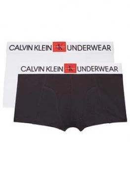 Calvin Klein Boys 2 Pack Logo Waistband Boxer - White/Black