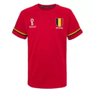 Fifa World Cup Qatar 2022 Belgium Mens T-Shirt in Red