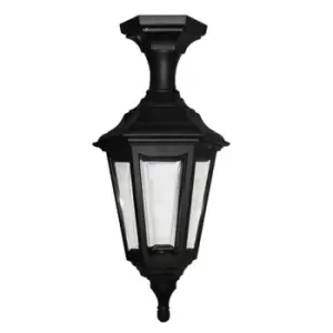 Kinsale 1 Light Outdoor Coastal Pedestal Lantern Black IP44, E27