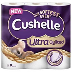 Cushelle Toilet Rolls Quilted 3 Ply 157 Sheets Pack of 9