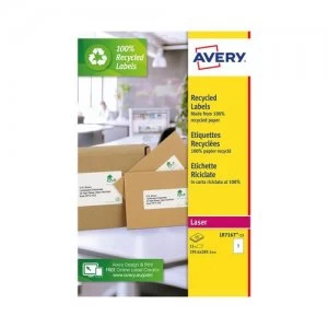 Avery Recycled Parcel Labels 1 Per Sheet White Pack of 15 LR7167-15