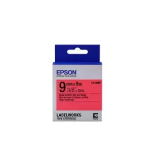Epson LK-3RBP Black on Red 9mm x 9m Labelling Tape