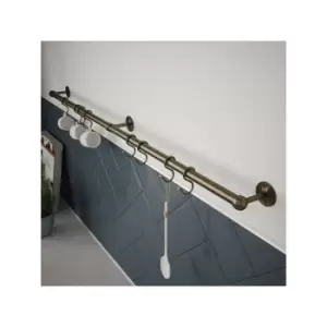 Rothley - Easy-Fit Kitchen Utensil Rail Kit Antique Brass 100cm - Antique Brass
