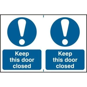 ASEC Keep This Door Closed 200mm x 300mm PVC Self Adhesive Sign