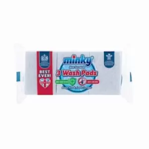 Minky 3 Pack Antibacterial Non-Scratch Wash Pads