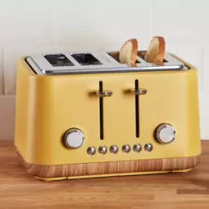 Dunelm Contemporary 4 Slice Ochre Yellow Toaster
