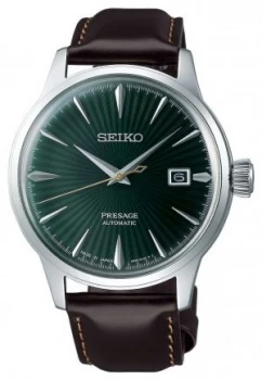 Seiko Presage Automatic Green Dial 'Cocktail Time' Brown Watch
