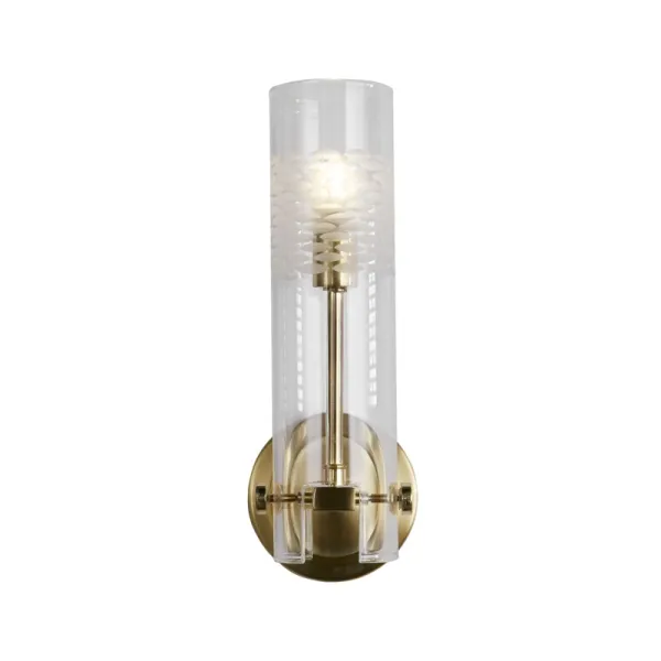 Searchlight Scope Glass Wall Light - Satin Brass