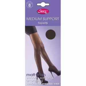 Silky Ladies Medium Support Tights (1 Pair) (Medium (36a-42a)) (Barely Black)