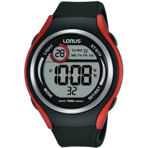 Lorus R2379LX9 Mens Soft Black Silicone Strap Digital Watch