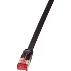 LogiLink CF2023S RJ45 Network cable, patch cable CAT 6 U/FTP 0.50 m Black gold plated connectors